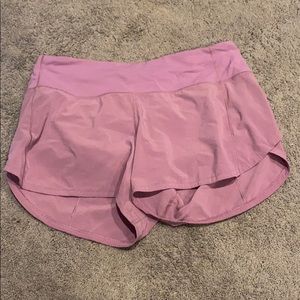 size 8 - lululemon lavender shorts - 4”